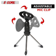 5 Core Universal Small Desktop Microphone Stand Adjustable Mic Clip Tabletop Mic Stand For Dynamic Wired Microphone -MINI TRIPOD MIC STAND - Sunny Side Store