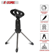 5 Core Universal Small Desktop Microphone Stand Adjustable Mic Clip Tabletop Mic Stand For Dynamic Wired Microphone -MINI TRIPOD MIC STAND - Sunny Side Store