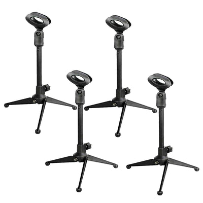 5 Core Universal Small Desktop Microphone Stand Adjustable Tabletop Mic Stand For Dynamic Wired Microphone Q2U Shure SM58 SM57 -MS MINI TRI BLK 4PCS - Sunny Side Store