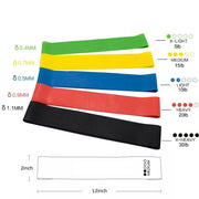 5 Pcs/Set Resistance Band Levels Elastic Latex Gym Strength Training Rubber Yoga Loops Workout Fitness Equipment - Sunny Side Store Sunny Side Store  4.98