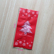 50pcs Red Green Merry Christmas Tree Snowflake Plastic Bag Candy Dessert Bags Wedding Christmas Party Kids Gift Bags Supplies - Sunny Side Store