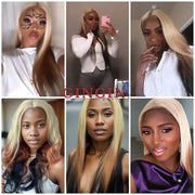 613 Ombre HD Lace Front Wigs Human Hair Pre Plucked 13x4 Transparent Lace Front Wig Reverse Ombre Hair On Blonde Colored Wig - Sunny Side Store