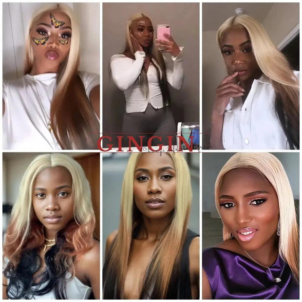 613 Ombre HD Lace Front Wigs Human Hair Pre Plucked 13x4 Transparent Lace Front Wig Reverse Ombre Hair On Blonde Colored Wig - Sunny Side Store