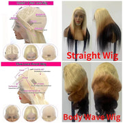 613 Ombre HD Lace Front Wigs Human Hair Pre Plucked 13x4 Transparent Lace Front Wig Reverse Ombre Hair On Blonde Colored Wig - Sunny Side Store