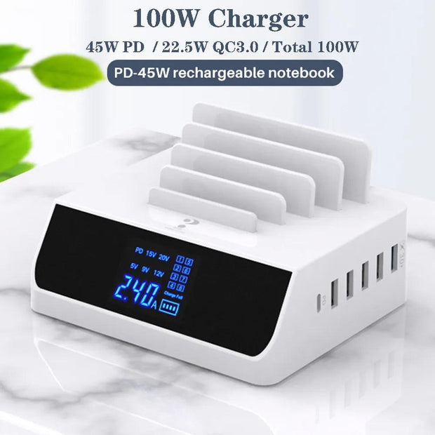 8 Ports Quick Charge 3.0 Led Display USB Charger For Android iPhone Adapter Phone Tablet Fast Charger For xiaomi huawei samsung eprolo