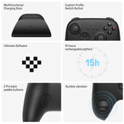 8BitDo - Ultimate Wireless 2.4G Gaming Controller with Charging Dock for PC, Windows 10, 11, Steam Deck, Android & iPhone, iPad - Sunny Side Store