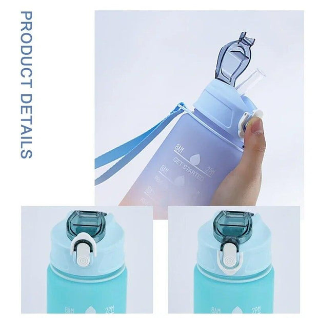 900ML Sports Water Bottle with Time Marker Leak-proof Cup Motivational Portable Water bottle for Outdoor Sport Fitness BPA Free - Sunny Side Store Sunny Side Store  3.37