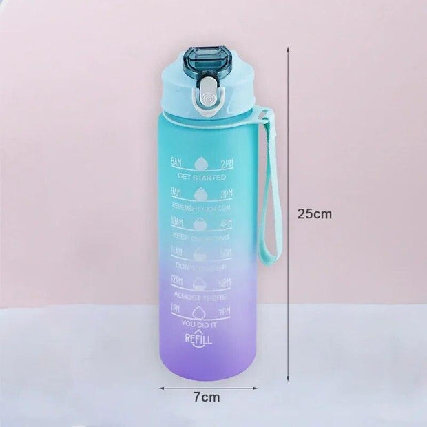 900ML Sports Water Bottle with Time Marker Leak-proof Cup Motivational Portable Water bottle for Outdoor Sport Fitness BPA Free - Sunny Side Store Sunny Side Store  3.37