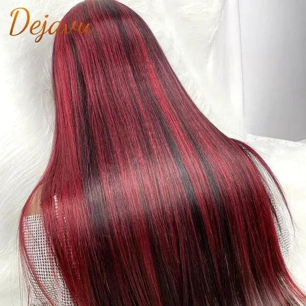 99J Highlight Lace Front Human Hair Wigs 13X4 Straight Lace Front Wig 13X6 Hd Transparent Lace Frontal Wig Colored Human Hair - Sunny Side Store