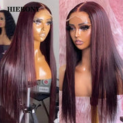 99J Straight Lace Front Wigs Human Hair 250% Glueless 4x4/5x5/6x6 Lace Closure Wigs 13x6 Lace Frontal Wigs Pre Plucked Hairline - Sunny Side Store