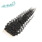 Ali Grace Deep Wave Closure 4*4 Free Middle Part Human Hair Closure 120% Destiny Swiss Lace Remy Hair Brazilian Lace Closure - Sunny Side Store