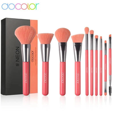 Docolor Makeup Brushes Set 10Pcs Eye Face Cosmetic Foundation Powder Blush Eyeshadow Kabuki Blending Make up Brush Beauty Tools - Sunny Side Store