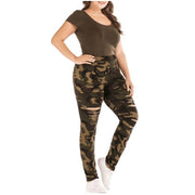 Plus Size Ripped Hole Camouflage Printing Elasticity Leggings 4Xl 5Xl High Waist Slimming Fitness Legging Pants For Women - Sunny Side Store Sunny Side Store  12.53