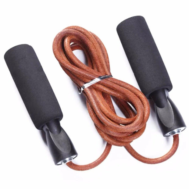 Professional Cowhide Jump Rope Crossfit Fitness Boxer Training Skipping Rope Weightloss Workout Excercise Boxing MMA Jumprope - Sunny Side Store Sunny Side Store  7.50