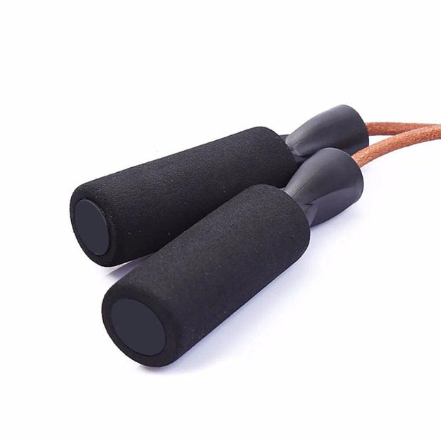 Professional Cowhide Jump Rope Crossfit Fitness Boxer Training Skipping Rope Weightloss Workout Excercise Boxing MMA Jumprope - Sunny Side Store Sunny Side Store  7.50