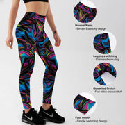 Psychedelic Style Colorful Vortex Printed Leggings Women Summer High Waist Sexy Fitness Leggings Trousers Long Pants - Sunny Side Store Sunny Side Store  8.53