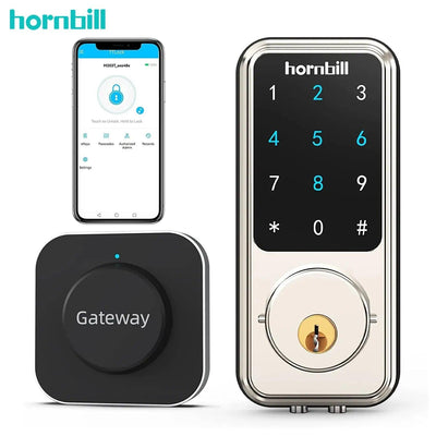 Hornbill Smart Deadbolt Door Lock Electronic Remote Control With Gateway Wifi Hub TTLock Keyless Entry Front Locks For Home Safe - Sunny Side Store