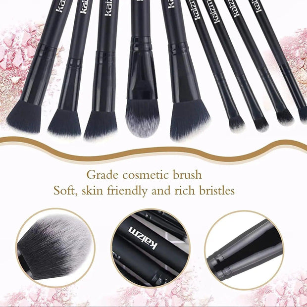 Kaizm Makeup Brushes Set 15Pcs Professional Foundation Eye Shadow Powder Concealer Sculpting Beauty Brushes Tools Kit With Bags - Sunny Side Store