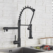 Kitchen Sink Faucet Dual Spout 360 Degree Rotation Spring Pull Down Sprayer Deck Mounted Hot and Cold Water Mixer Taps torneira - Sunny Side Store