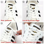 Magnetic lock Shoe laces Elastic No tie Shoelaces Sneakers Shoelace Kids Adult Laces Rainbow Lock One Size Fits All Shoes - Sunny Side Store