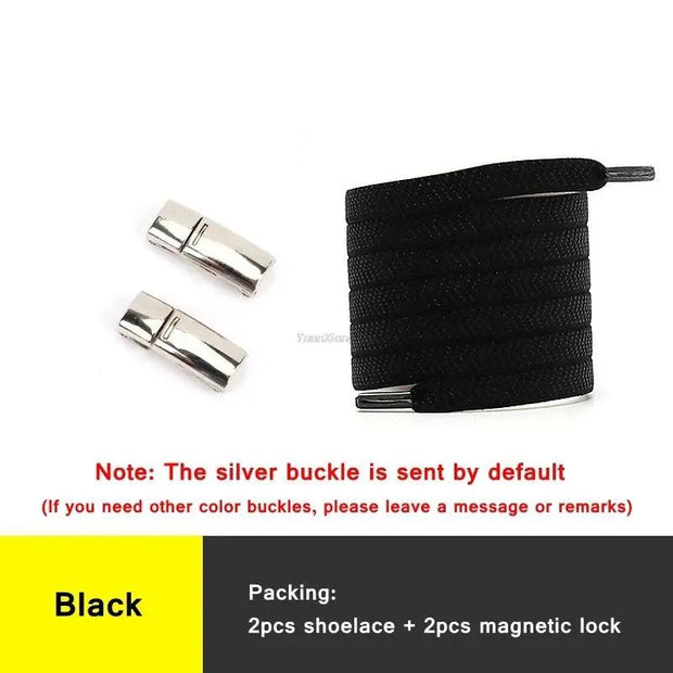 Magnetic lock Shoe laces Elastic No tie Shoelaces Sneakers Shoelace Kids Adult Laces Rainbow Lock One Size Fits All Shoes - Sunny Side Store