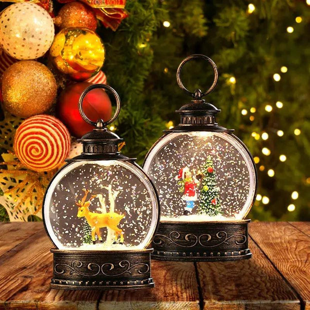 Merry Xmas Luminous Water Injection Small Wind Lamp Festive Indoor Night Light Decoration - Sunny Side Store