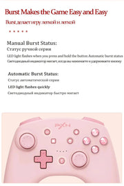 PXN Controller for Nintendo Switch Gamepads for PC iOS 16 Bluetooth Wireless for Switch Lite/PC USB Data Cable Remote NFC Pink - Sunny Side Store