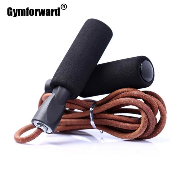 Professional Cowhide Jump Rope Crossfit Fitness Boxer Training Skipping Rope Weightloss Workout Excercise Boxing MMA Jumprope - Sunny Side Store Sunny Side Store  7.50