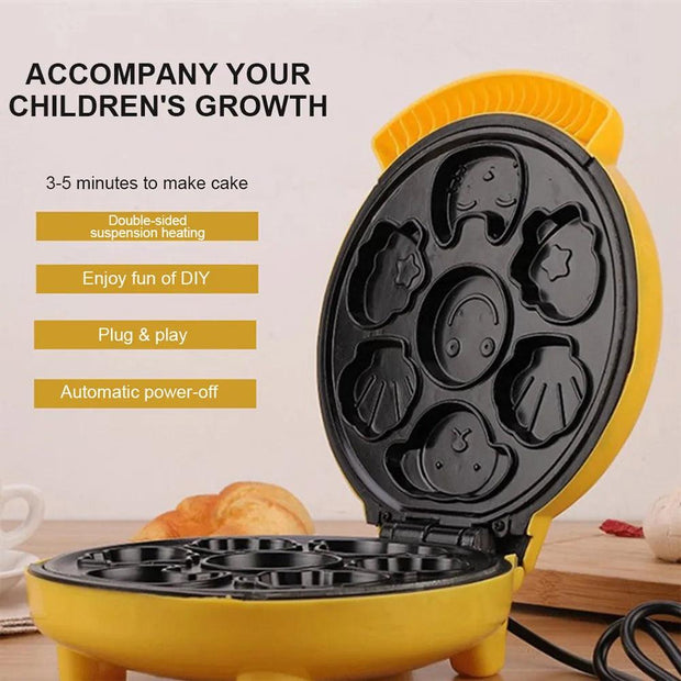 Mini Electric Waffles Maker Household Automatic Cake Machine Waffle Bread Machine Non-Sticky Pancakes Baking Breakfast Machine - Sunny Side Store Sunny Side Store  27.47