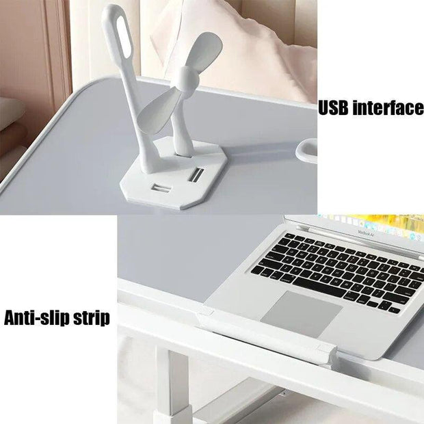 Foldable Lift Laptop Desk for Bed Adjustable Stand Portable Lap Table Breakfast Tray Desk with Drawer for Eating Working Gaming - Sunny Side Store Sunny Side Store  9.06