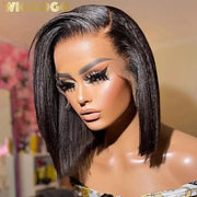 Wiggogo Short Bob Wig Lace Front Human Hair Wigs 13X4 Straight Lace Front Wigs Brazilian Transparent Lace Frontal Wig Human Hair - Sunny Side Store