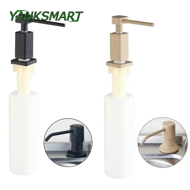 YANKSMART Kitchen Soap Dispensers Stainless Steel Pump Chrome Finished 300ML Deck Mounted Built In Counter Top Dispense Bottle - Sunny Side Store