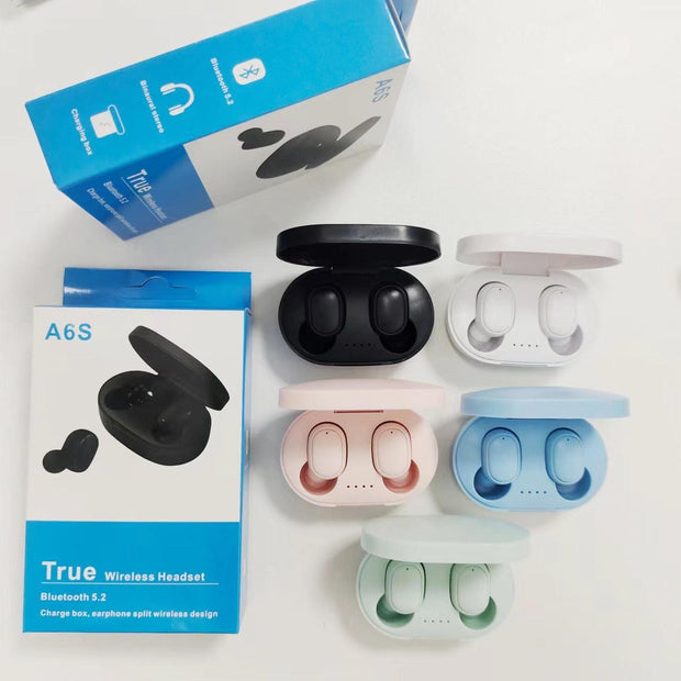 A6S Bluetooth Headset Macaron Bluetooth 5.2 Wireless TWS Earbuds Sports Mini New Headphones eprolo