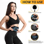 Abdominal Muscle Stimulator Massage Slimming Belt EMS Trainer Belt Smart USB Recharge Thin Waist Weight Lose Fitness Massager - Sunny Side Store Sunny Side Store  14.13