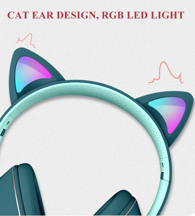 AKZ-022 RGB Luminous Cat Ear Headset Wired Headset Gaming Computer Learning Headset - Sunny Side Store