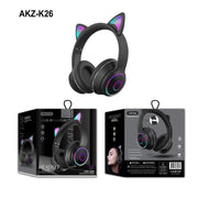 AKZ-K26 Head Mounted Bluetooth Cat Ears Luminous Cute Cool Card Wireless Sports Stereo Headset - Sunny Side Store