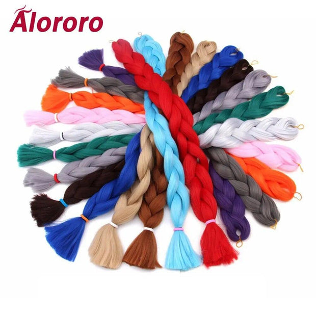 Alororo Pure Braiding Hair Synthetic Hair Extension for Braids 82 inches/165g Black Afro Jumbo Braid Hair - Sunny Side Store Sunny Side Store  5.99