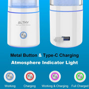 ALTHY Premium Molecular Hydrogen Water Generator Bottle DuPont SPE+PEM Dual Chamber Maker + H2 Inhalation Device 5000ppB Max - Sunny Side Store Sunny Side Store  159.27