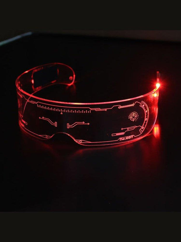 Amazon Source LED Illuminated Tech Glasses Christmas Party Bar Dance Illuminated Acrylic Goggles Sunny Side Store