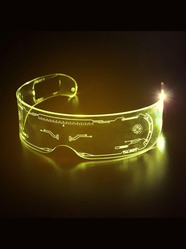 Amazon Source LED Illuminated Tech Glasses Christmas Party Bar Dance Illuminated Acrylic Goggles Sunny Side Store