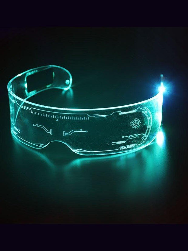 Amazon Source LED Illuminated Tech Glasses Christmas Party Bar Dance Illuminated Acrylic Goggles Sunny Side Store