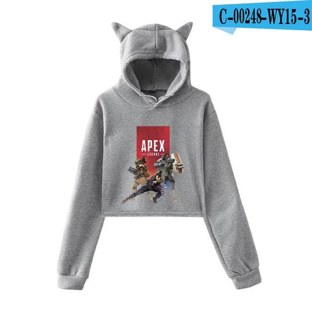 Apex Legends Print Hoodies Sweatshirts Women Cat ears with hood hoodies eprolo