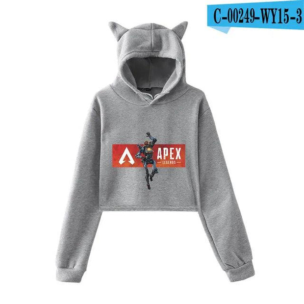 Apex Legends Print Hoodies Sweatshirts Women Cat ears with hood hoodies eprolo