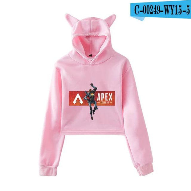 Apex Legends Print Hoodies Sweatshirts Women Cat ears with hood hoodies eprolo