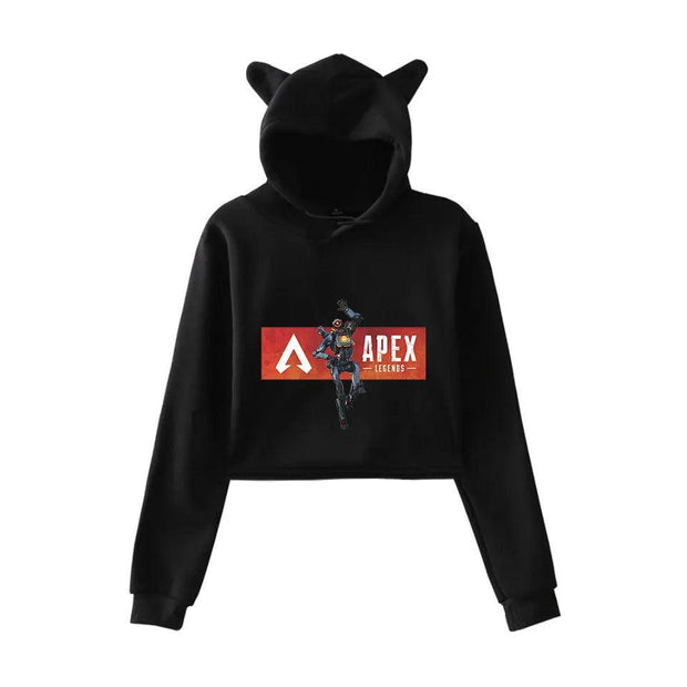 Apex Legends Print Hoodies Sweatshirts Women Cat ears with hood hoodies eprolo