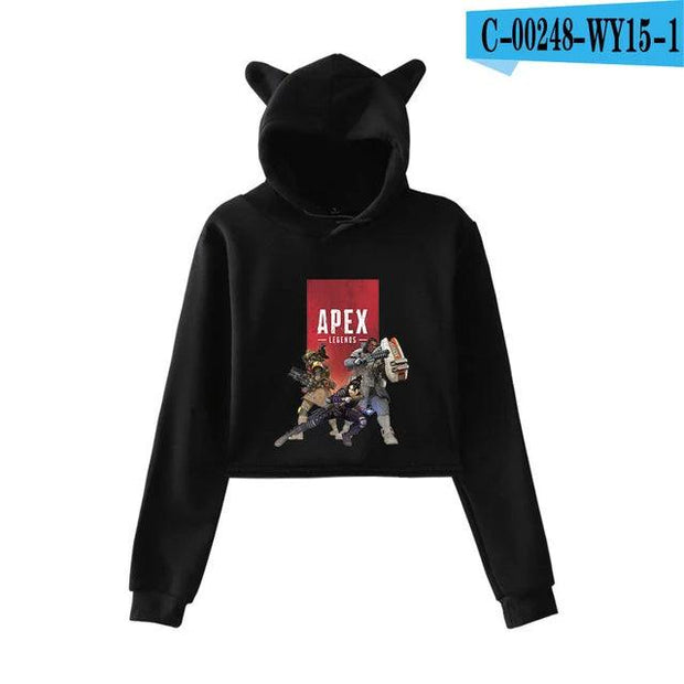 Apex Legends Print Hoodies Sweatshirts Women Cat ears with hood hoodies eprolo