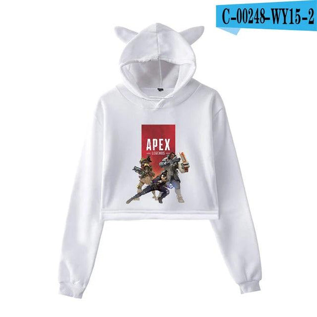 Apex Legends Print Hoodies Sweatshirts Women Cat ears with hood hoodies eprolo