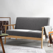 Artiss 2 Seater Fabric Sofa Chair - Grey - Sunny Side Store