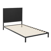 Artiss Bed Frame Metal Bed Base with Charcoal Fabric Headboard King Single PADA - Sunny Side Store