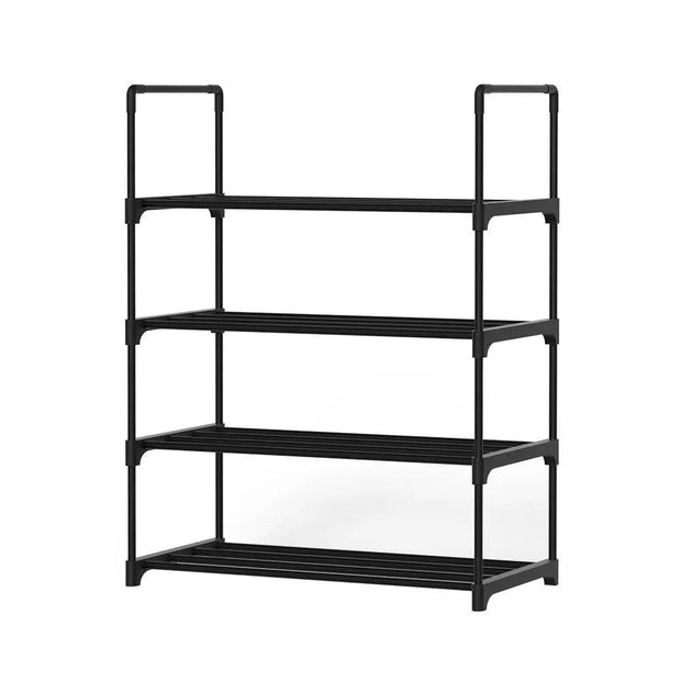 Artiss Shoe Rack Stackable Shelves 4 Tiers 55cm Shoes Storage Stand Black - Sunny Side Store